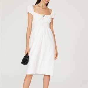 Reformation Arna White Midi Dress